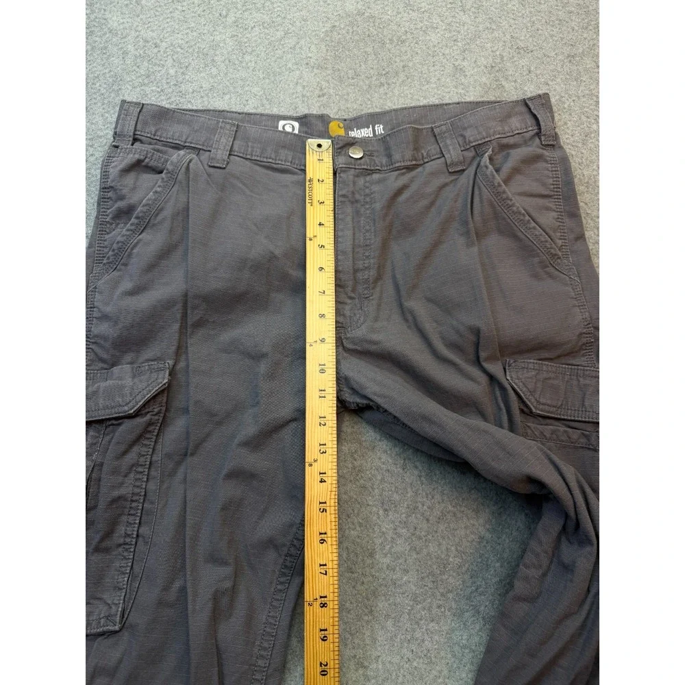Carhartt Men Cargo Pants 38x29 Relaxed Fit Gray Force‎ Ripstop Workwear